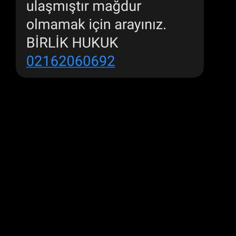 Birlik Hukuk Adına Gelen Dava Mesajı