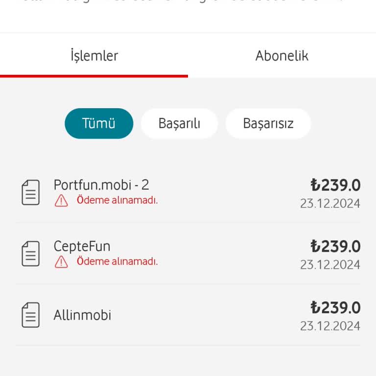 Ceptefun İzinsiz Başlatılan Üyelik Ve Haksız Para Kesintisi