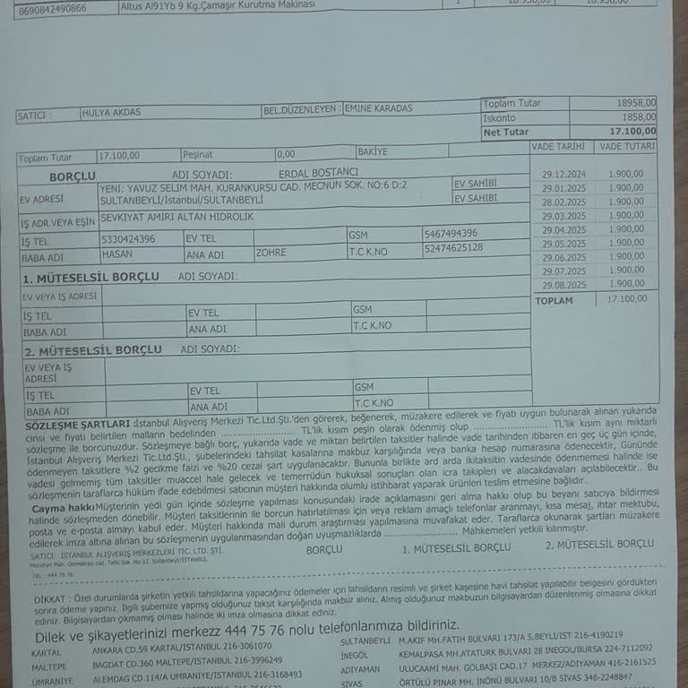 Altus Çamaşır Kurutma Makinesi Teslimatında Yaşanan Mağduriyet