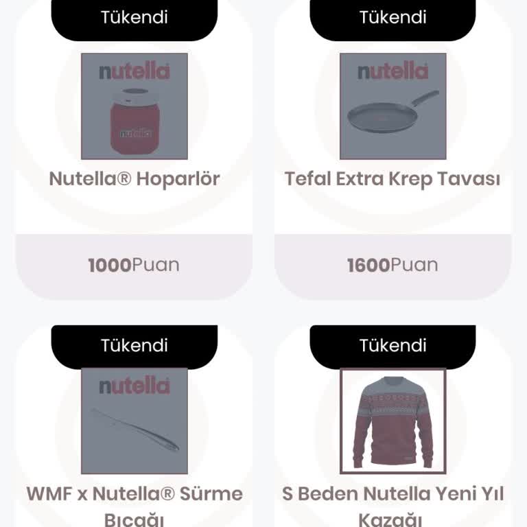 Nutella Uygulamasında Puanlar Boşa Gidiyor Stoklar Hep Tükeniyor