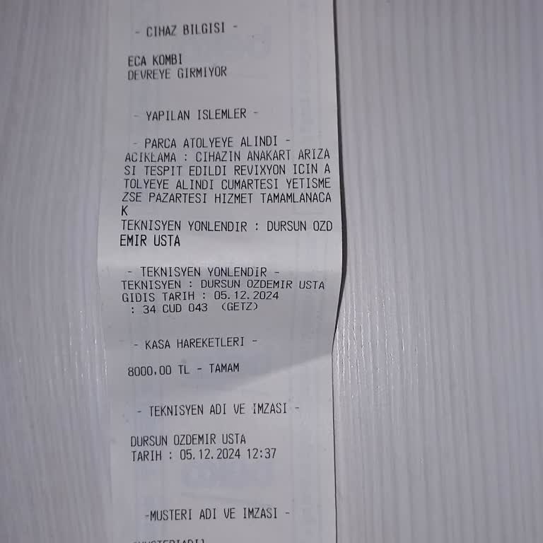 MTS Group Kombi Onarımında Sorunlar Ve Gecikmeler