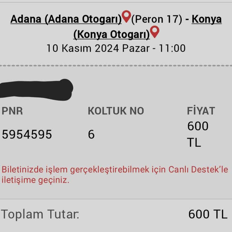 İptal Edilen Biletin İadesi Yapılmadı