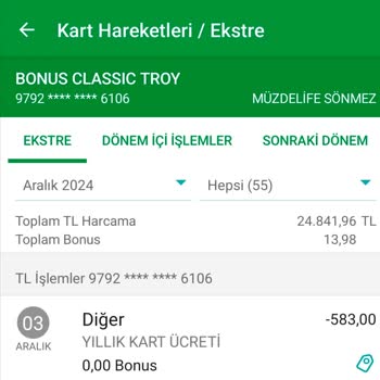 Kredi Kartı Aidat Ücreti İadesi Talebi