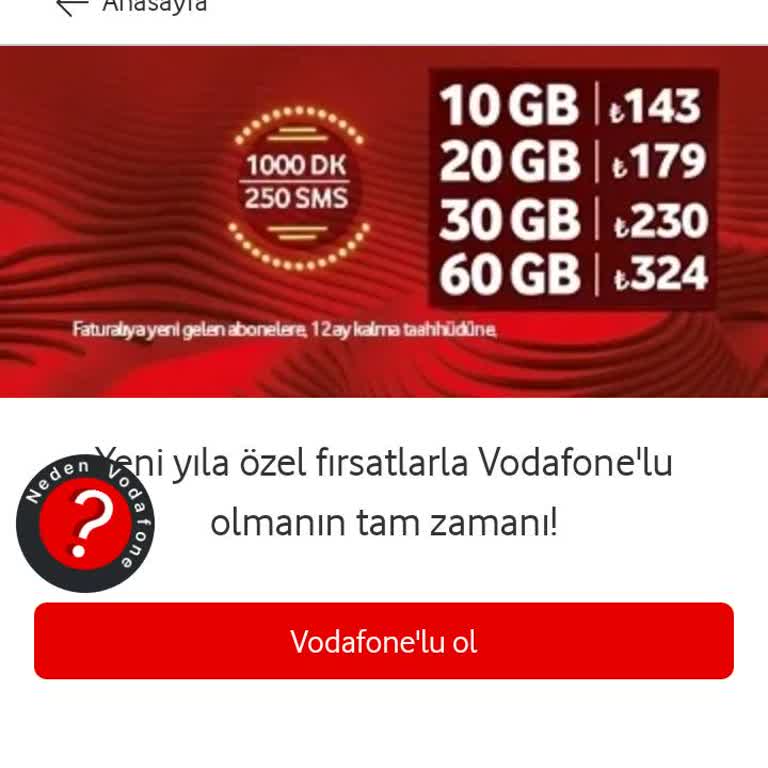 Vodafone Yılın Son Fırsatı Kampanyası Hakkında Bilgilendirme Eksikliği!