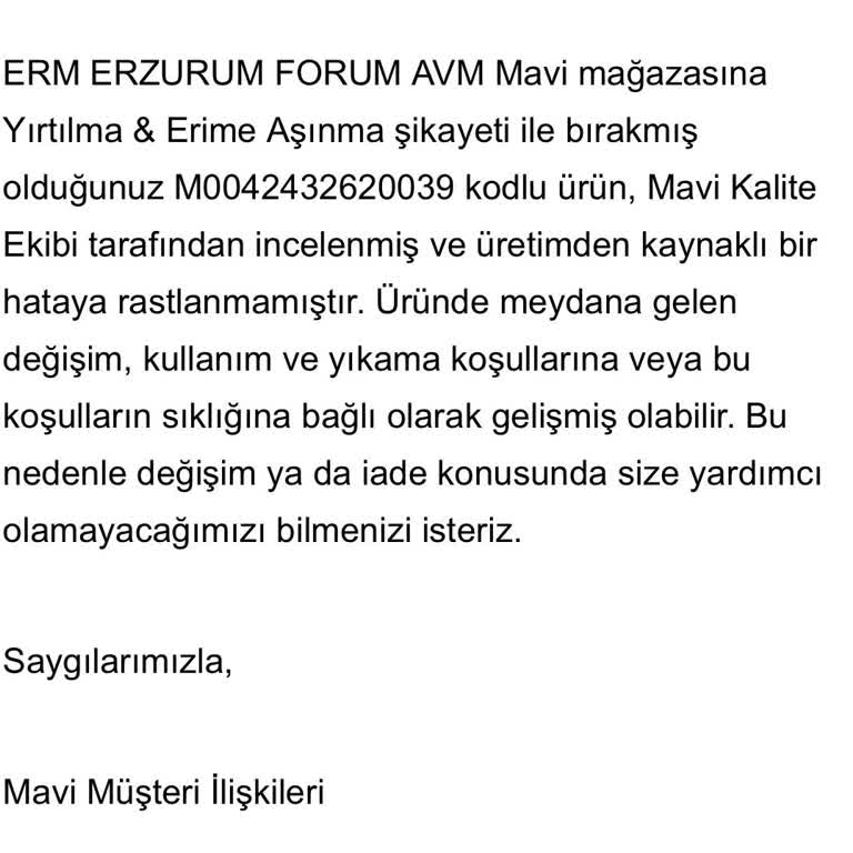 Mavi Mağazasında Kalitesiz Pantolon Deneyimi