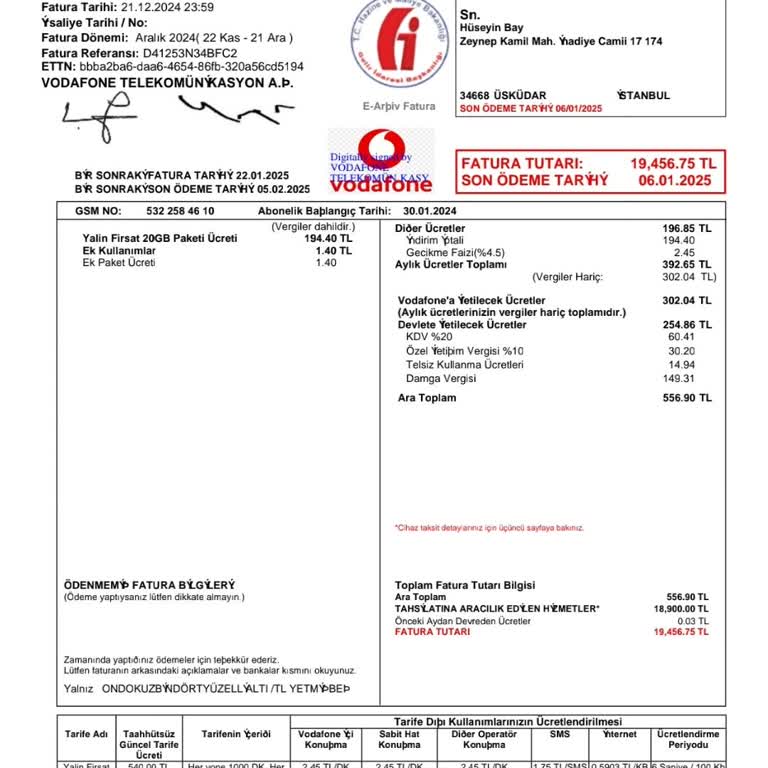 Vodafone Taksit Şoku: Cihaz Bedeli Faturaya Yansıtıldı!