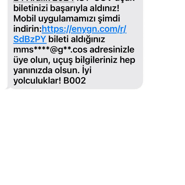 PNR Kodu Bildirilmedi