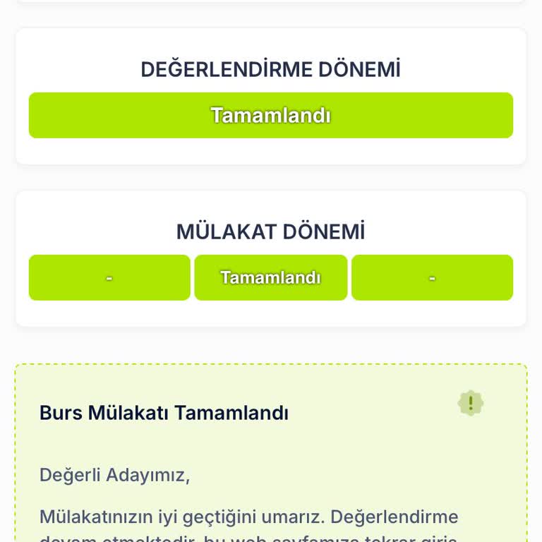 Burs Başvuru Sürecinde Belirsizlik