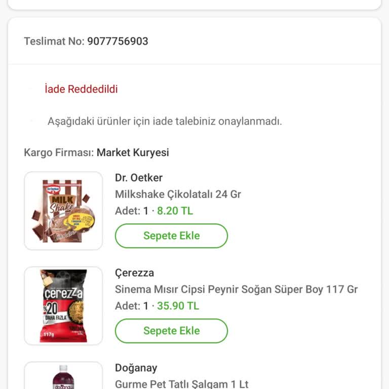 Trendyol GO İade Talebim Reddedildi, Çözüm Yok!