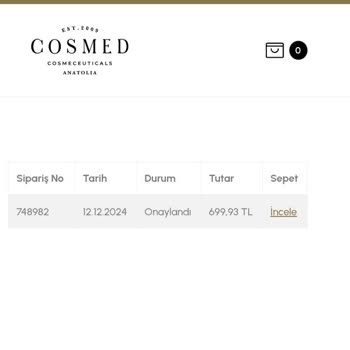 Cosmed Serum Siparişim Onaylandı Ama Gönderilmedi