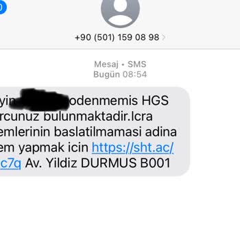 Şüpheli HGS Mesajı Ve Yanıltıcı Link