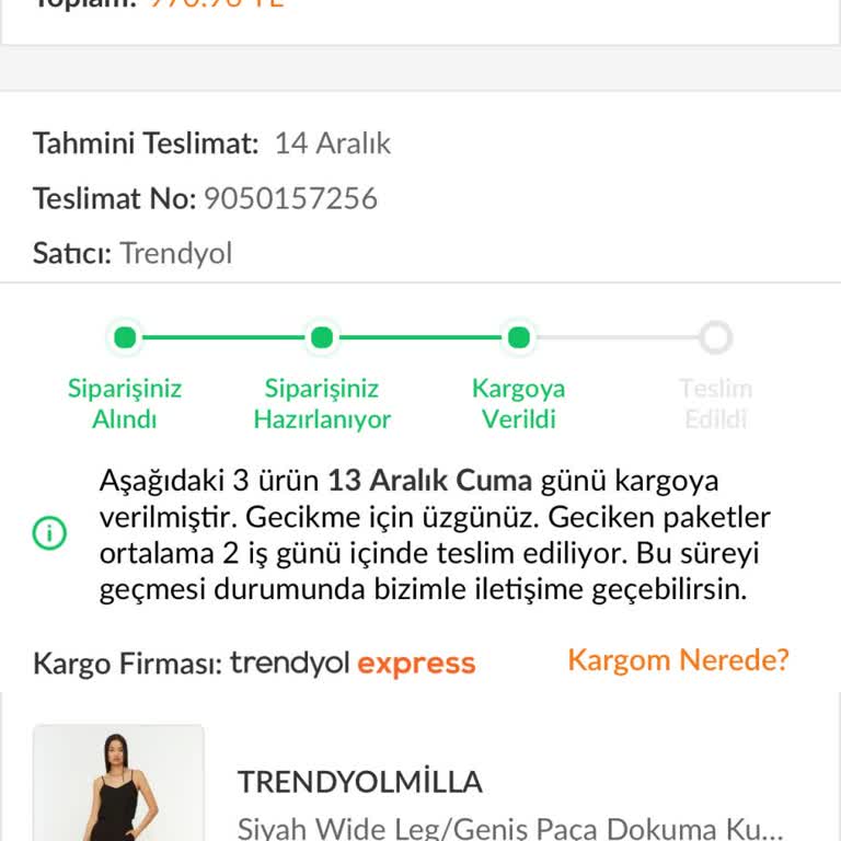 Trendyolmilla Siparişlerim Nerede?