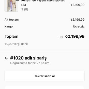 Esdelado'dan Sipariş Edilen Elbisenin Teslim Edilmemesi Ve İade Sorunu