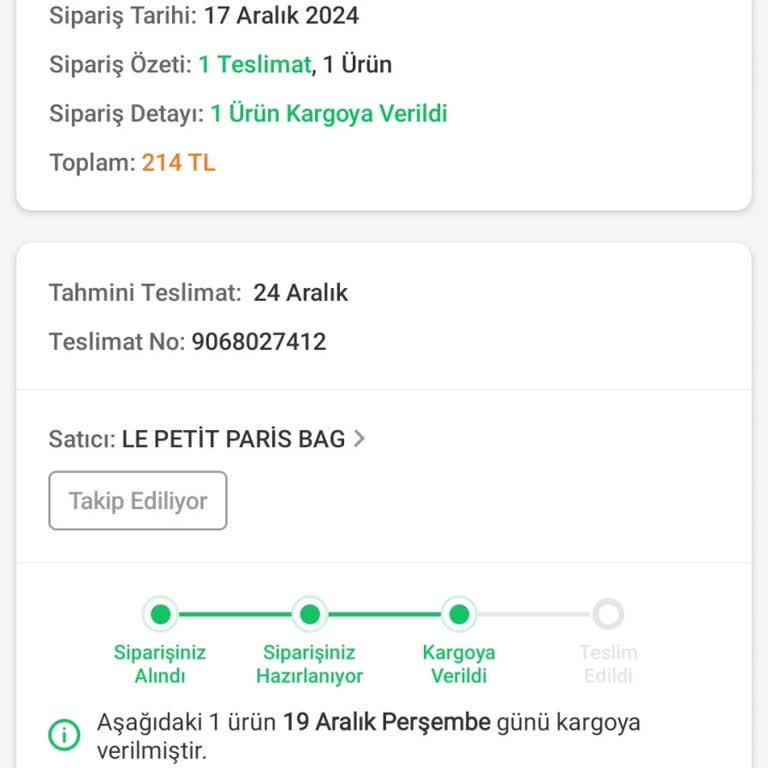 Trendyol'dan Sipariş Edilen Cüzdanın Teslimat Sorunu