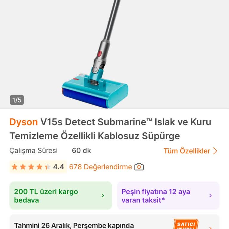 Eksik Gönderilen Ürün: Dyson V15s Siparişimde Ayaklı Ünite Sorunu