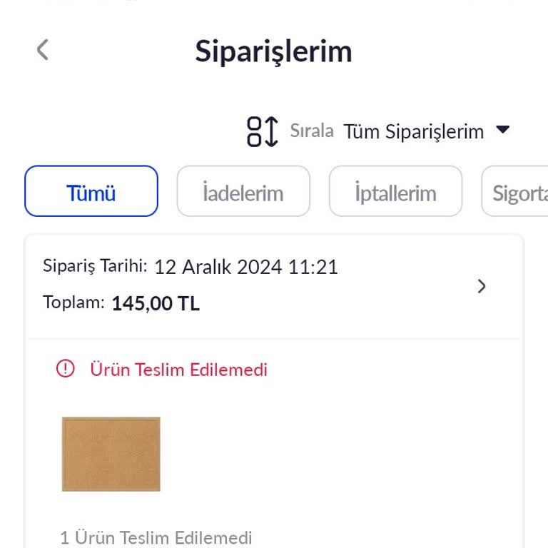 Pazarama'dan Alınan Ürün Hala Teslim Edilmedi