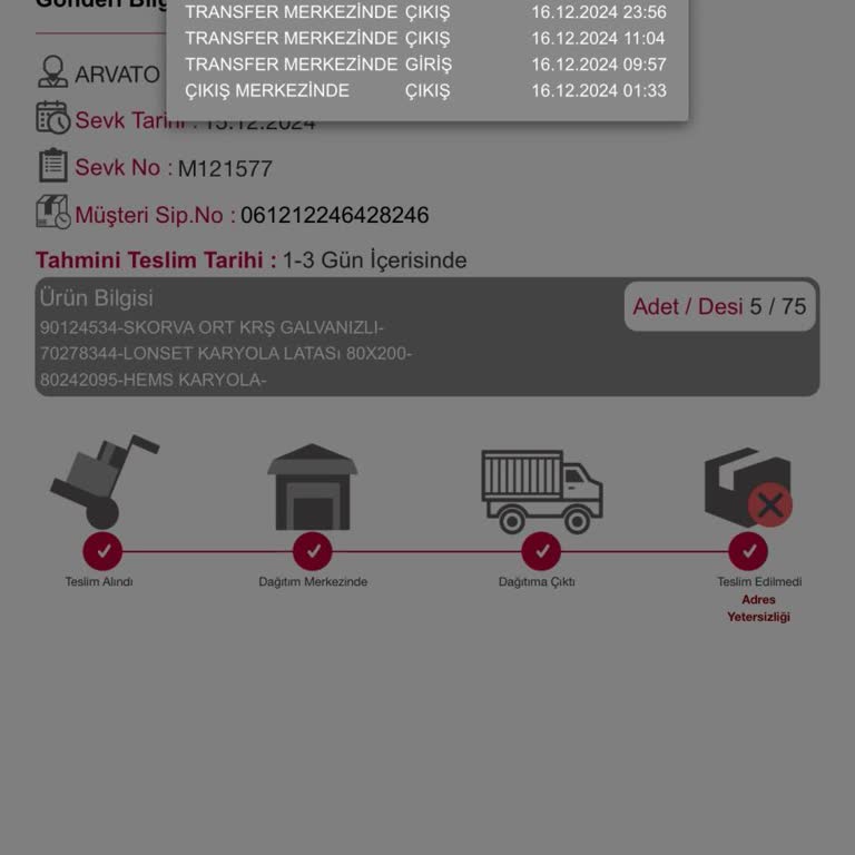 Karyola Teslimatında Horoz Lojistik Krizi