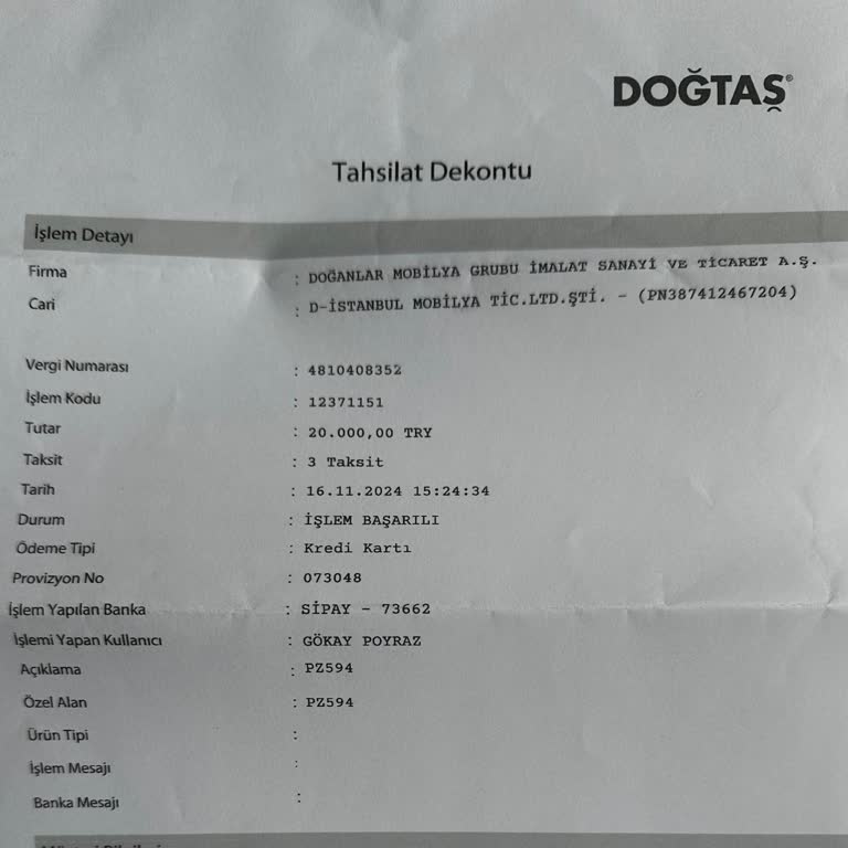 Doğtaş Mobilya'dan Teslimat Sorunu