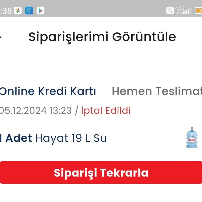 Hayat Su Damacana Siparişinde İptal Ve İade Sorunu