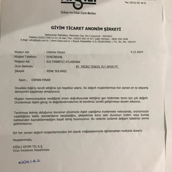 Kalitesiz Kumaş Ve Yetersiz Müşteri Desteği