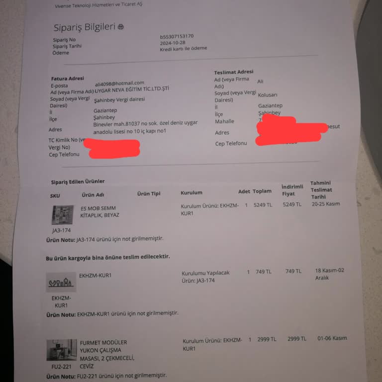 Vivense'den Sorumsuz Teslimat Ve İade Sorunu