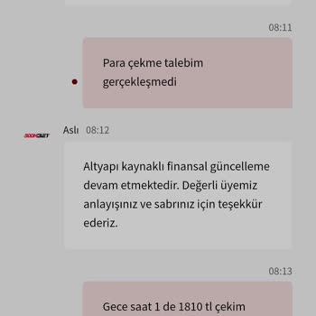 Boombet verweigert Auszahlung von 1810 TL mit ungerechtfertigten Ausreden