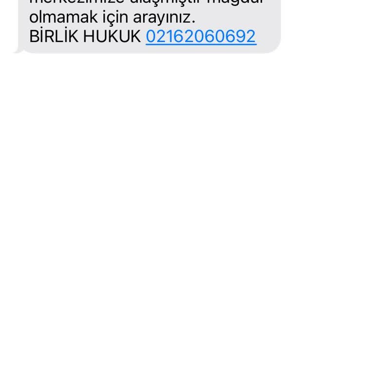 Yanıltıcı Dava Mesajı!