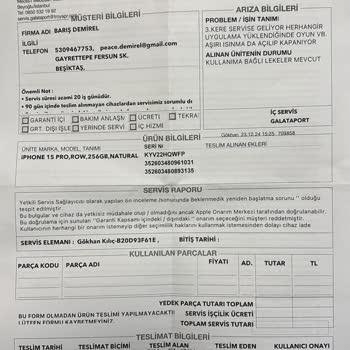 Apple İphone 15 Pro: Üç Kez Aynı Arıza, Değişim Talebi