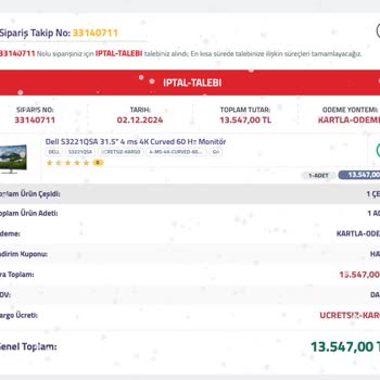 İptal Edilen Siparişin İadesinde Sürekli Oyalama