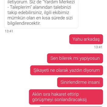 Yemeksepeti Canlı Yardımda Saygısızlık Ve İletişim Sorunları