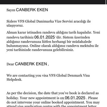 Randevu Tarihi Değişikliği Mağduriyeti