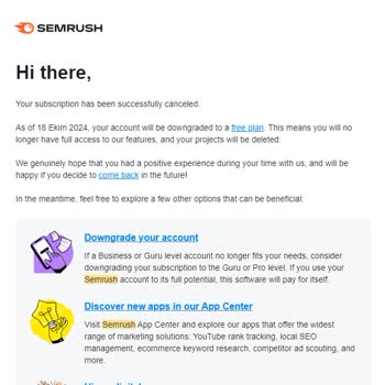 Semrush Abonelik İptali Sonrası Haksız Ücretlendirme