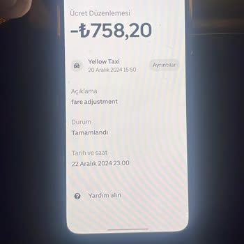 Uber Uygulaması Üzerinden Yanlış Ücret Kesintisi