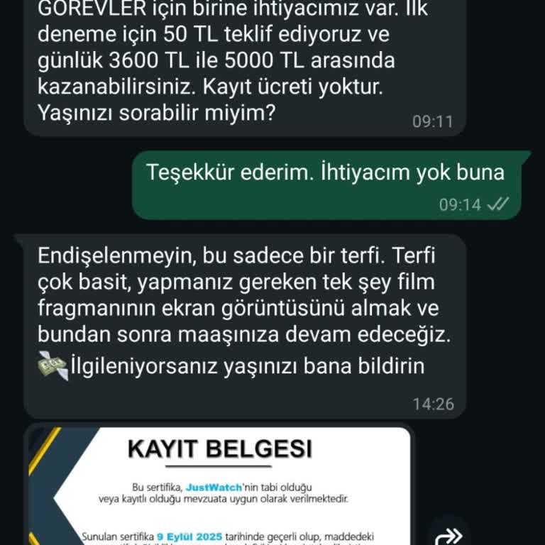 WhatsApp'tan Gelen Şüpheli Mesajlarla Rahatsızlık