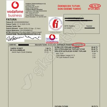 Vodafone'un Sözleşmeye Aykırı Tarife Değişikliği Sorunu