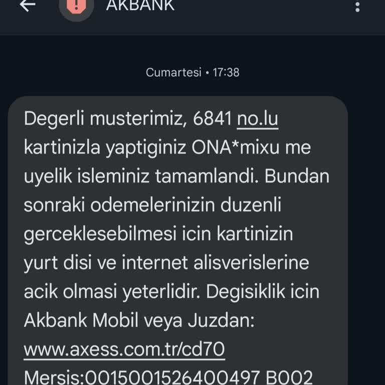Akbank Yanlış SMS Bildirimi Ve Yurt Dışı Alışveriş Sorunu