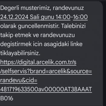 Arçelik Teknik Servis Randevusunda Sürekli Değişiklik