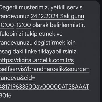 Arçelik Teknik Servis Randevusunda Sürekli Değişiklik
