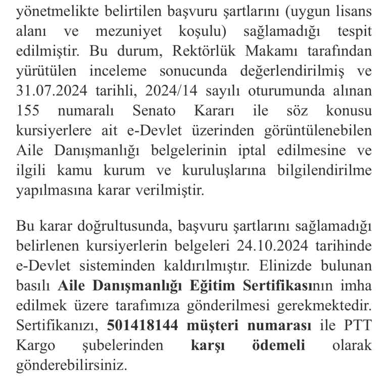 Sertifika İptali Mağduriyeti Ve Çözüm Arayışı