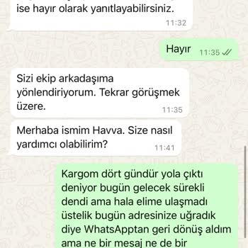 Kargo Teslimatında Sürekli Aksaklık Ve İletişim Eksikliği