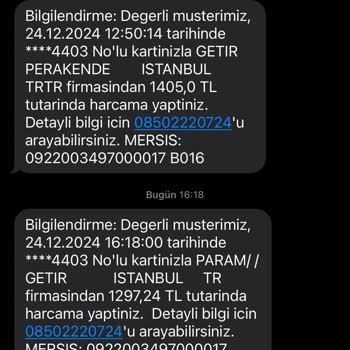 Getir Uygulamasında Bilgim Dışında Yapılan Para Çekimleri