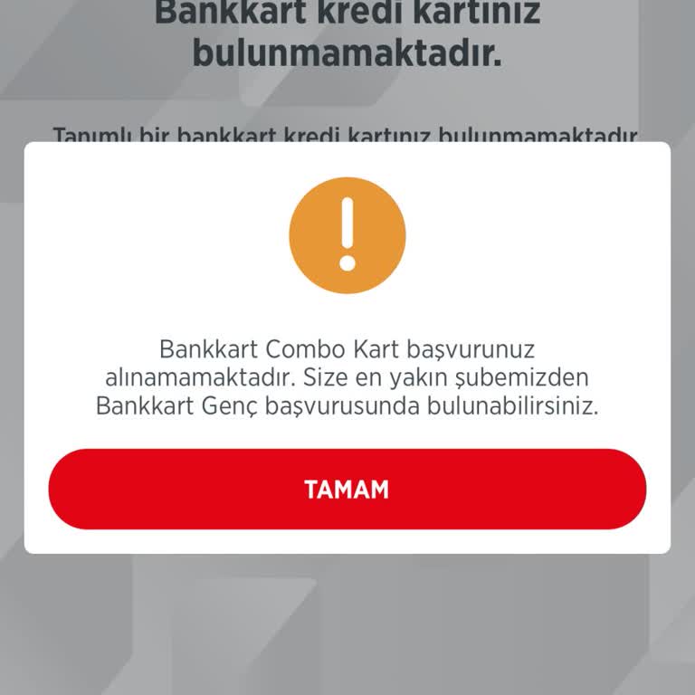 Ziraat Mobil Bankacılıkta Kredi Kartı Başvuru Sorunu