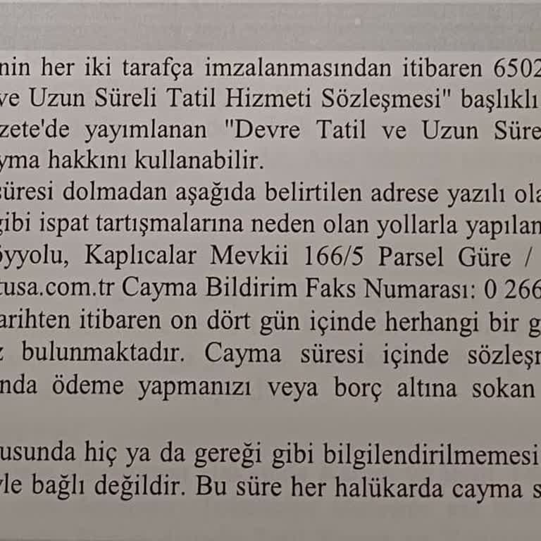 Sözleşmeden Cayma Hakkımın Keyfi Gerekçelerle Reddedilmesi
