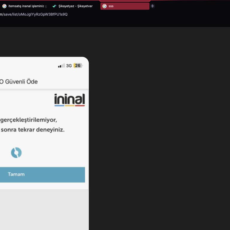 İninal Kart İle Bakiye Yükleme Sorunu