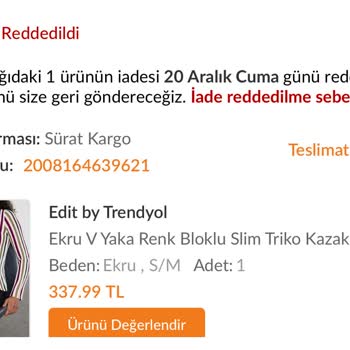 Trendyol İade Sürecinde Kayıp Ürün Ve Müşteri Hizmetleri Sorunu