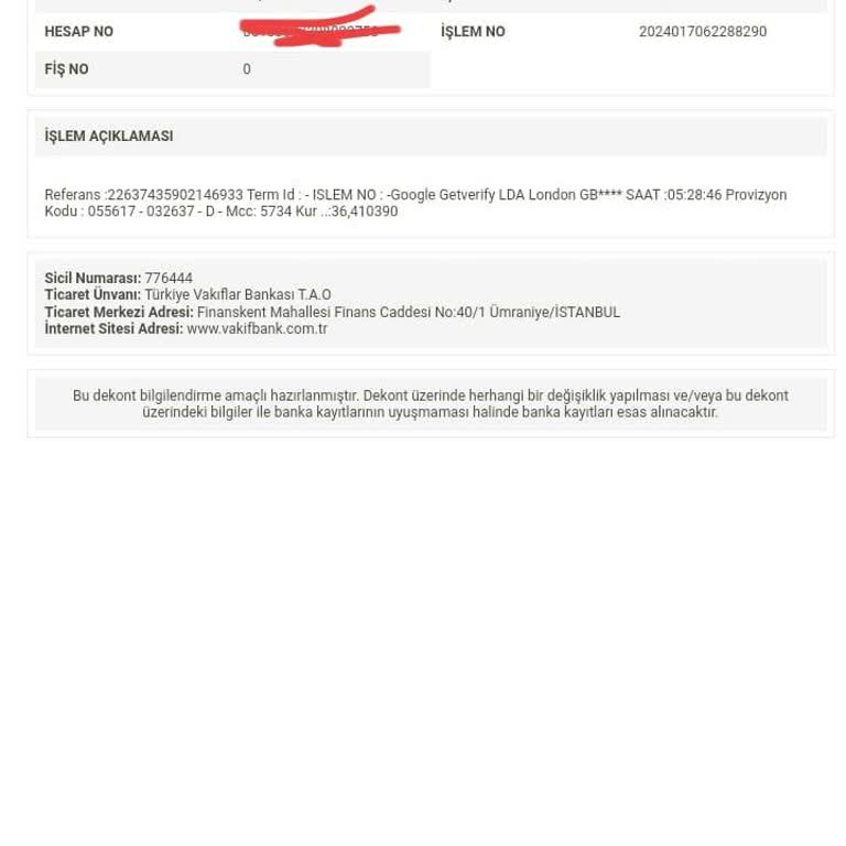 Bilgim Dışında Yapılan Çekim Ve Acil İade Talebi