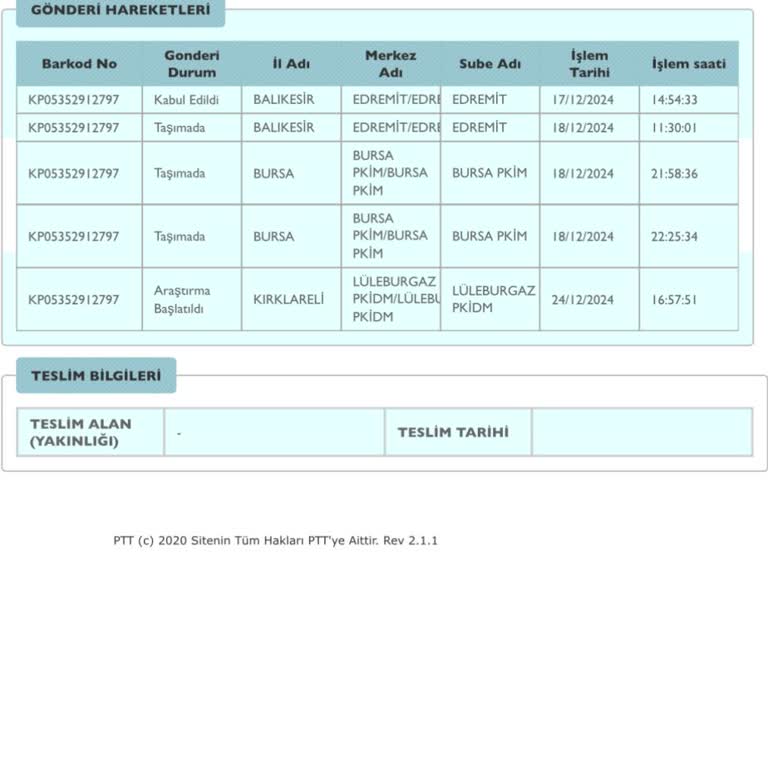 Kayıp Kargo Ve İletişim Sorunları
