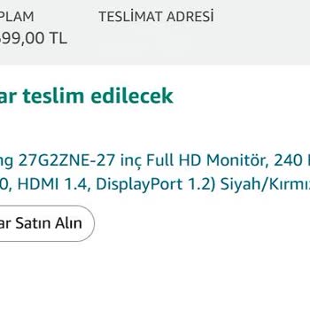 Amazon'dan Sipariş Ettiğim Monitörün Kargo Sorunu