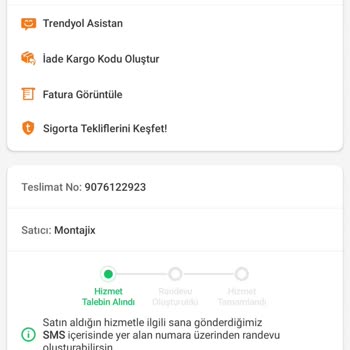 Trendyol'da Montaj Hizmeti Sorunu Ve İletişimsizlik