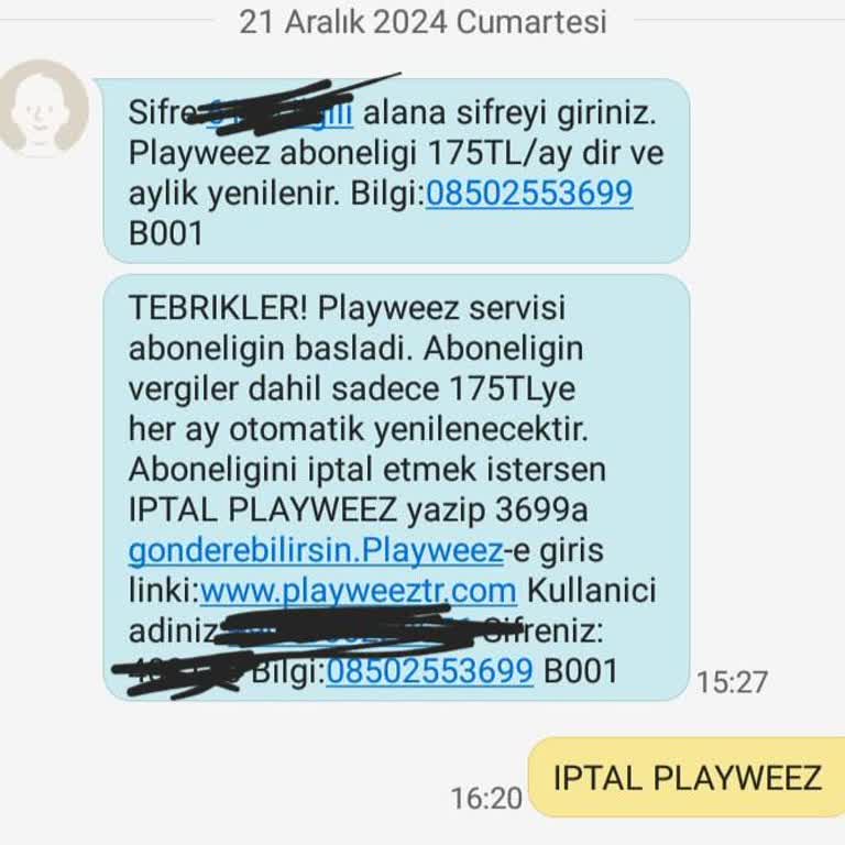 İzinsiz Playweez Aboneliği Ve Haksız Ücret Kesintisi